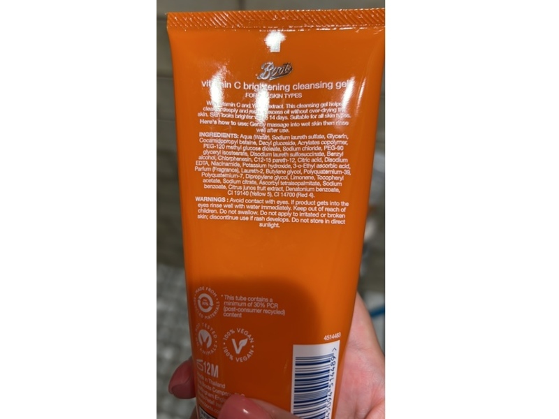 Boots Vitamin C Brightening Cleansing Gel, 6.7 fl oz/200 mL