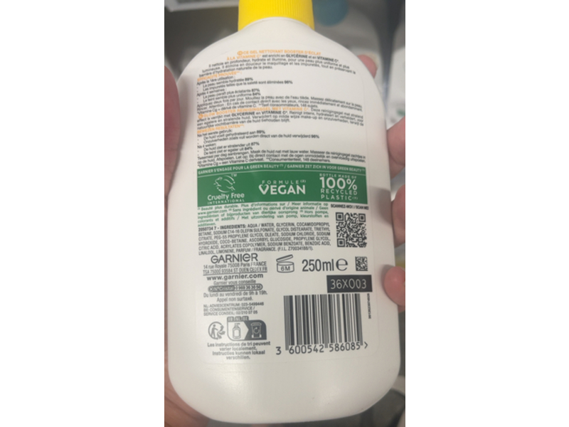 Garnier Skinactive Glow Booster Reinigings Gel, Vitamin C, 250 mL