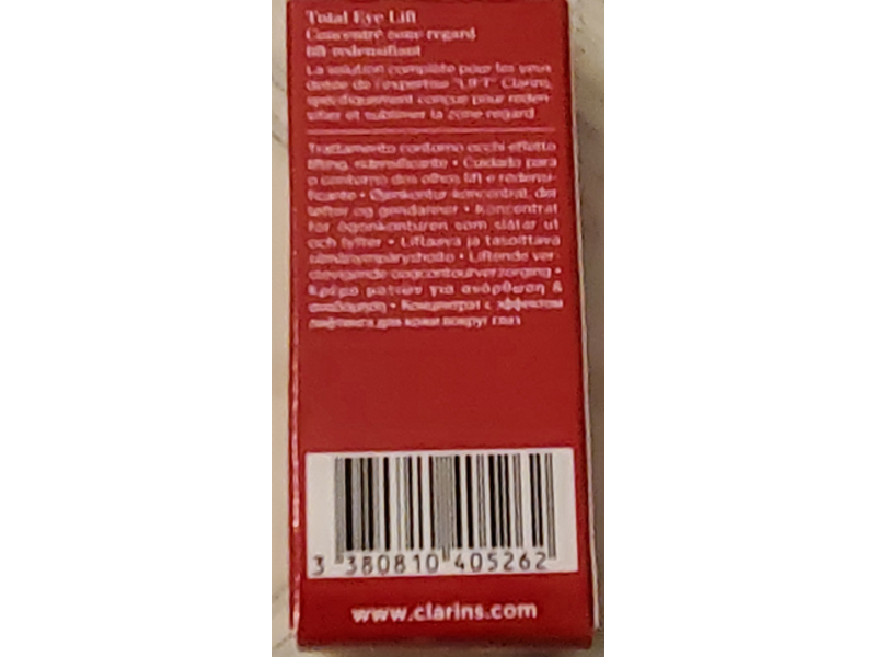 Clarins Total Eye Lift Replenishing Eye Concentrate, 0.1 oz/3 mL