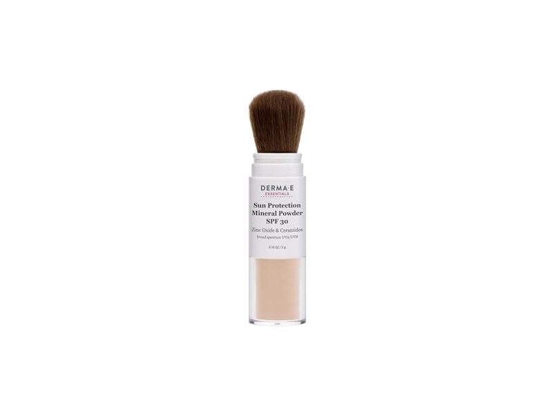 Derma E Essentials Sun Protection Mineral Powder, SPF 30, Zinc Oxide & Ceramides, 0.16 oz/5 g