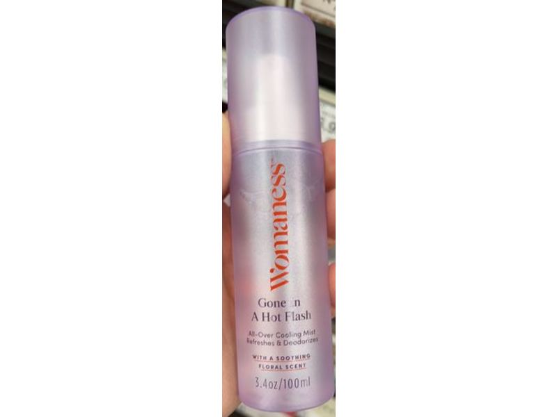 Womaness Gone In A Hot Flash Body Cooling Mist, Refreshes & Deodorizes, 3.4 oz/100 mL