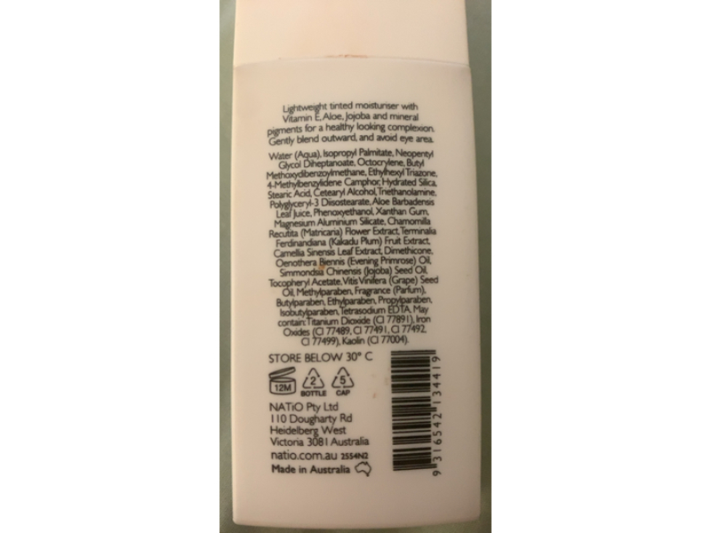 Natio Tinted Moisturiser, SPF 50+, Medium, 1.6 fl oz/50 mL