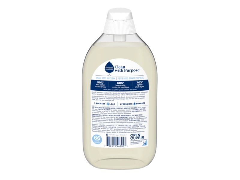 Seventh Generation EasyDose Ultra Concentrated Laundry Detergent, Free & Clear, 66 loads, 23.1 fl oz/683 mL