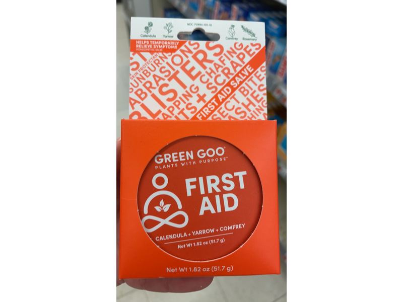 Green Goo First Aid Salve, Calendula + Yarrow + Comfrey, 1.82 oz/51.7 g