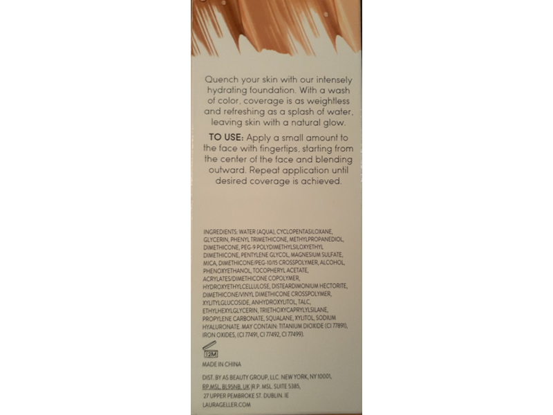 Laura Geller Hydrating Foundation, Guench-n-tint, 1.76 oz/50 g