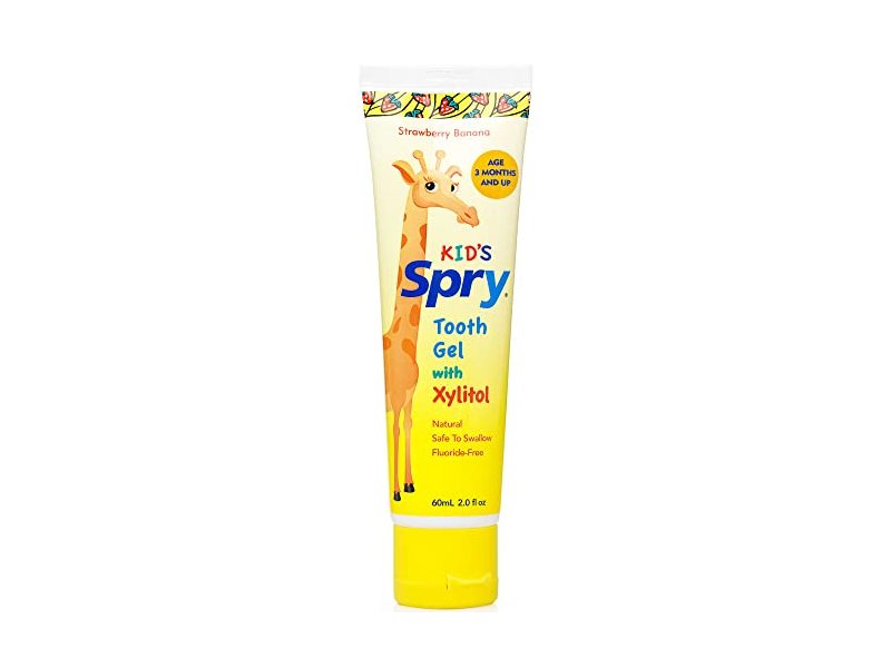 Spry Natural Kid's Tooth Gel with Xylitol, Strawberry Banana, 2.0 fl oz/60 mL