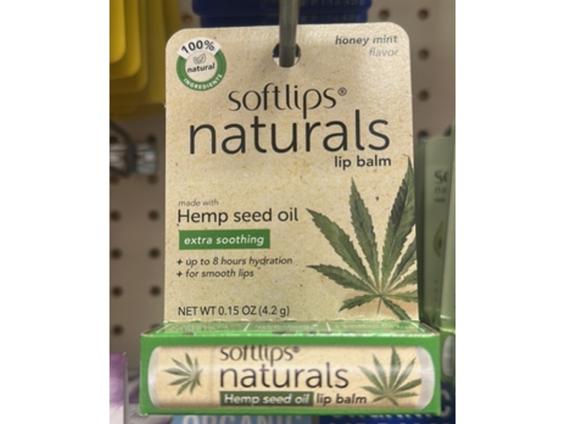 Softlips Naturals Hemp Seed Oil Lip Balm, Honey Mint, 0.15 oz/4.2 g