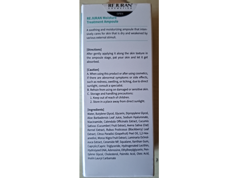 Rejuran Moisture Treatment Ampoule, 1.01 fl oz/30 mL