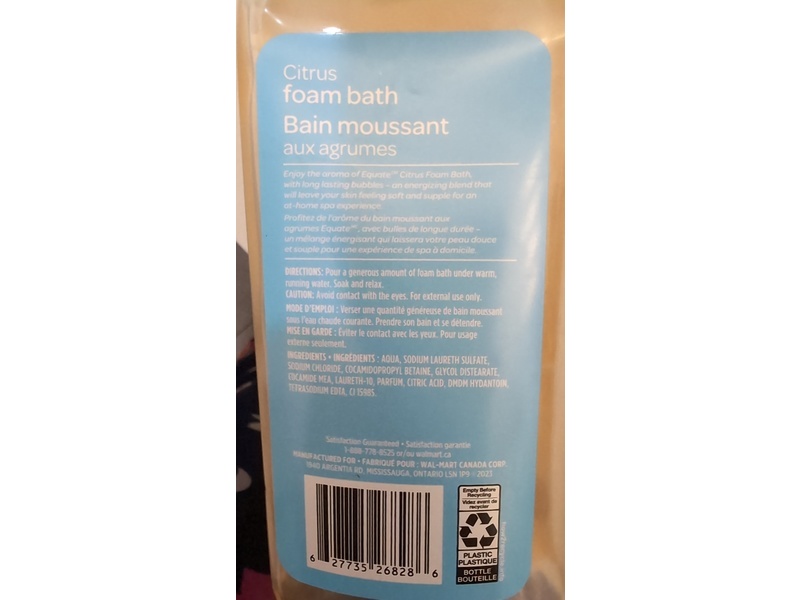 Equate Foam Bath, Citrus, 946 mL