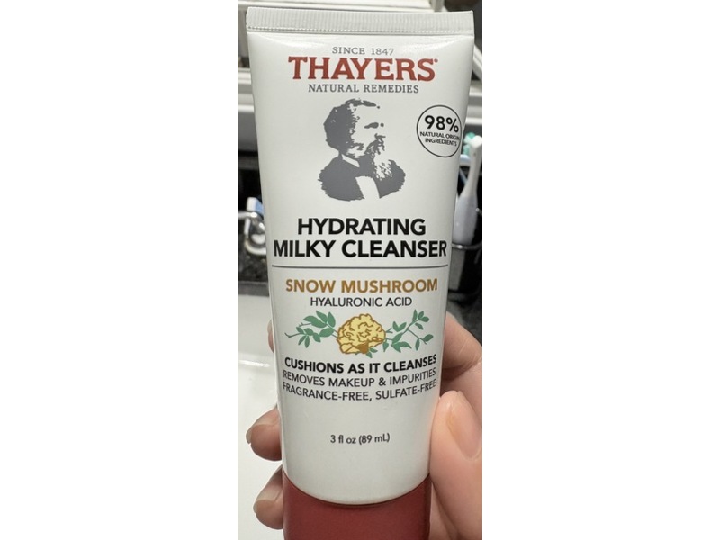 Thayers Hydrating Milky Cleanser, Snow Mushroom & Hyaluronic Acid, 3 fl oz/89 mL