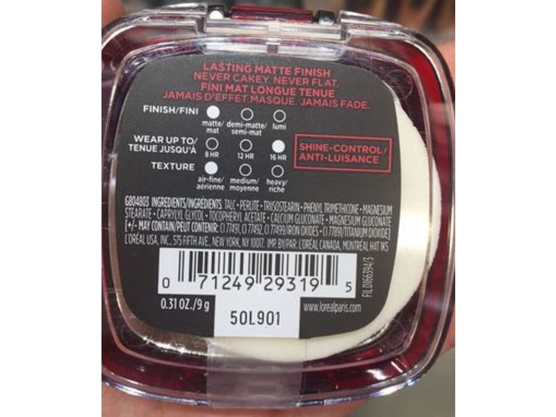 L'Oreal Paris Infallible Pro-Matte Powder, 500 Sun Beige, 0.31 oz/9 g
