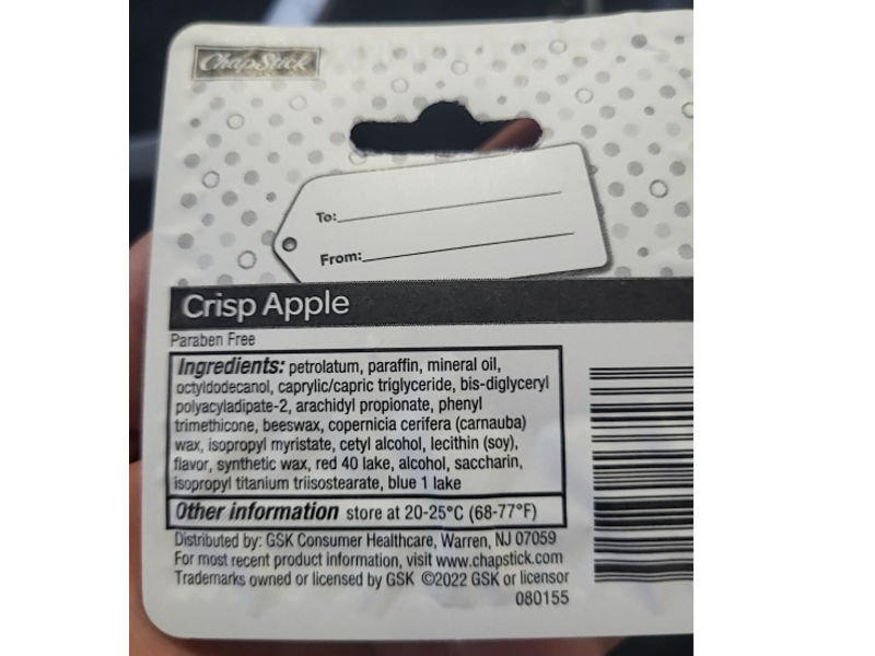 Chapstick Lip Balm, Crisp Apple, 0.15 oz/4 g