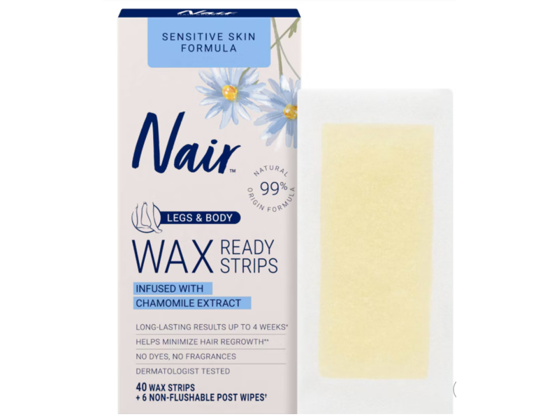 Nair Hair Remover Wax Ready Strips, Sensitive Chamomile Extract, 40 Count