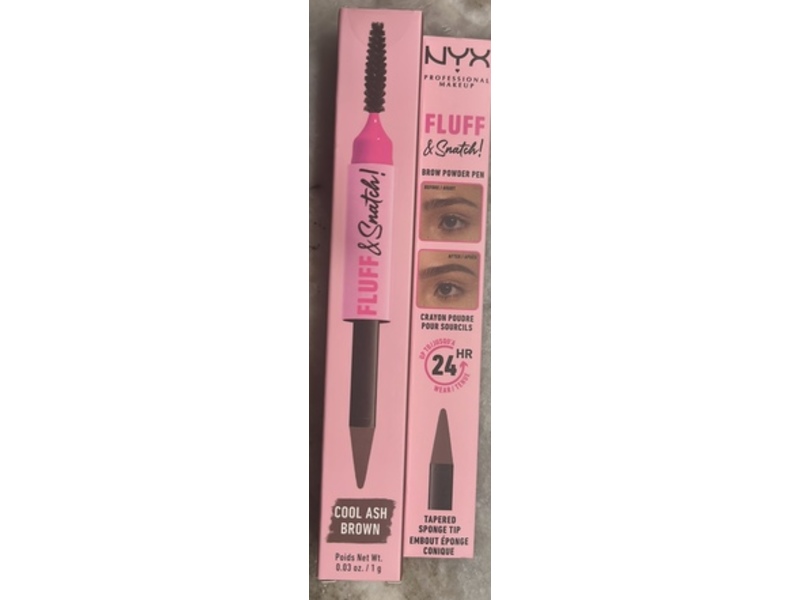 NYX Professional Makeup Fluff & Snatch Brow Powder Pen, Cool Ash Brown, 0.03 oz/1 g