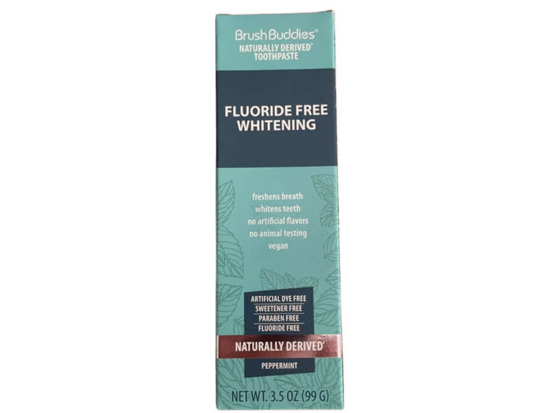 Brush Buddies Fluoride Free Whitening Toothpaste, Peppermint, 3.5 fl oz/99 g