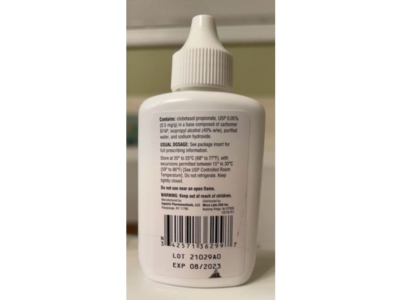Clobetasol Propionate Topical Solution, Usp 0.05%, 50 mL Saptalis (RX)