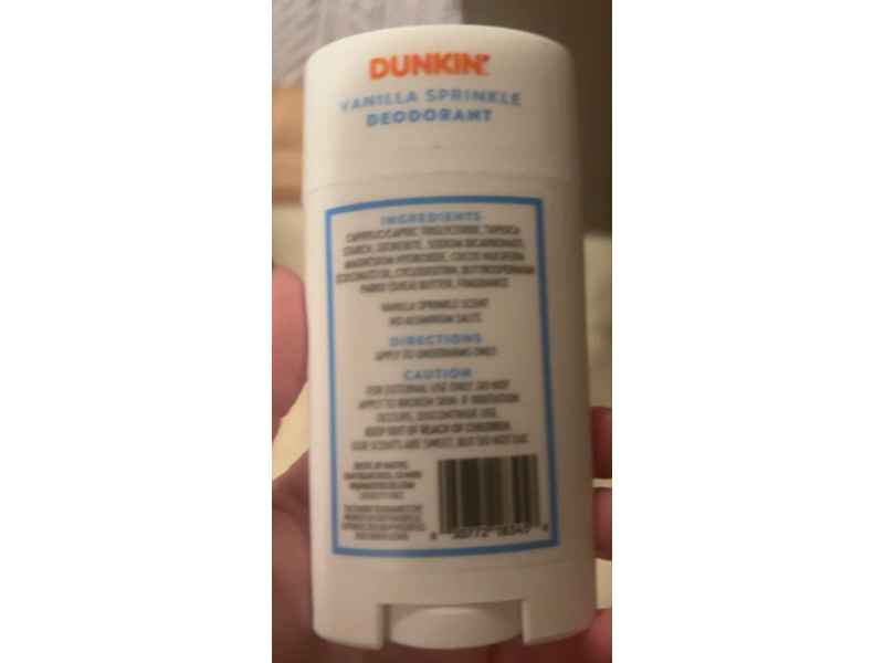 Native Dunkin Deodorant, Vanilla Sprinkle, 2.65 oz/75 g