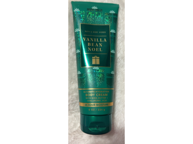 Bath & Body Works Vanilla Bean Noel Ultimate Hydration Body Cream, Shea Butter + Hyaluronic Acid, 8 oz/226 g