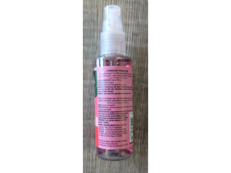Bath & Body Works Anti-Bacterial Hand Spray, Strawberry Pound Cake, 1 fl oz/ 29 mL
