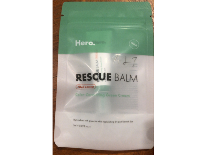 Hero. Rescue Balm +Red Correct Color-Correcting Green Cream, 0.169 fl oz/5 mL