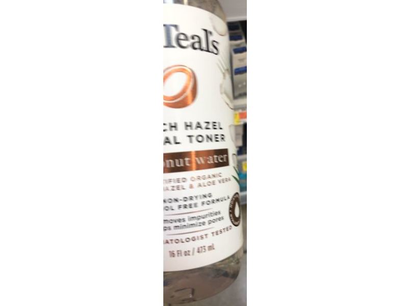 Dr Teal's Witch Hazel Facial Toner, Coconut Water, 16 fl oz/473 mL