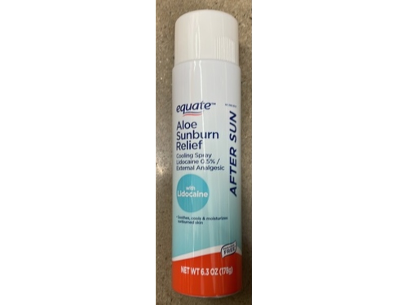 Equate After Sun Aloe Sunburn Relief, Lidocaine, 6.3 oz/178 g