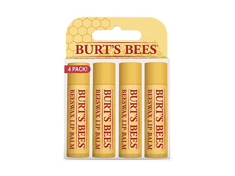 Burt's Bees Lip Balm, Beeswax, 0.15 oz., 4 Count