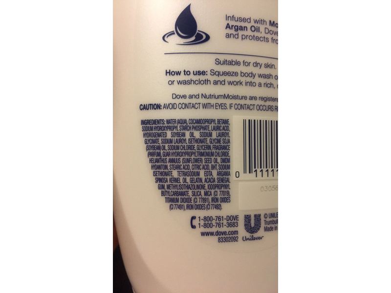 Dove Dry Oil Moisture Body Wash, 22 fl oz/650 mL, Pack Of 3