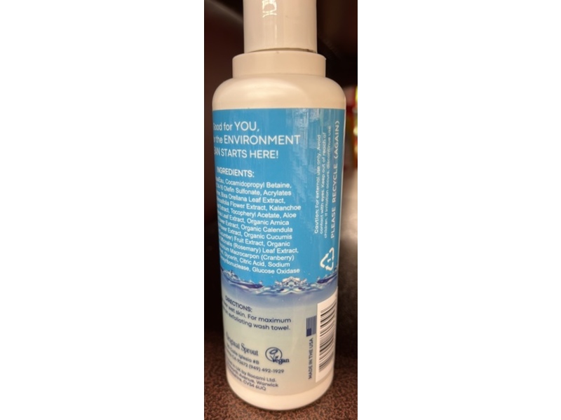 Original Sprout Coastal Collection Body Wash, Fragrance Free, 8 fl oz/236 mL