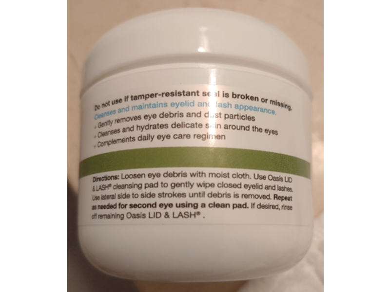 Oasis Eyelid & Lash Cleansing Pads, Tea Tree Oil, 60 Count