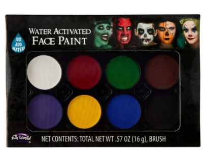 Fun World Water Activated Face Paint Palette, 0.57 oz/16 g