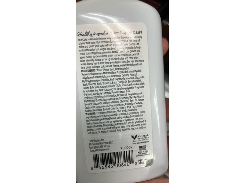 Sauce Beauty Glossy Color + Gloss + Repair, Light Brown, 4.5 fl oz/133 mL