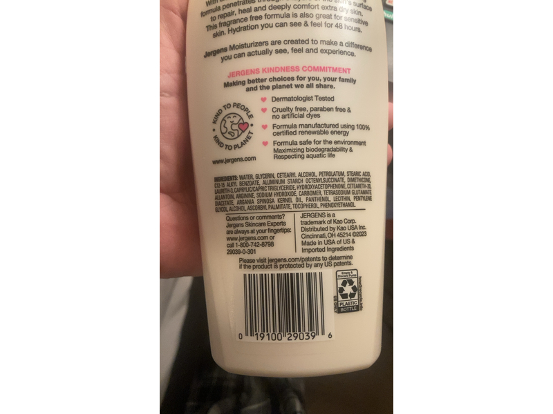 Jergens Hand and Body Lotion, Ultra Healing, Fragrance Free 21 Oz