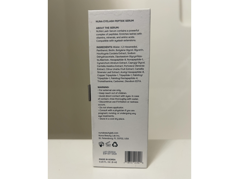 Nuna Eyelash Peptide Serum, 6 mL