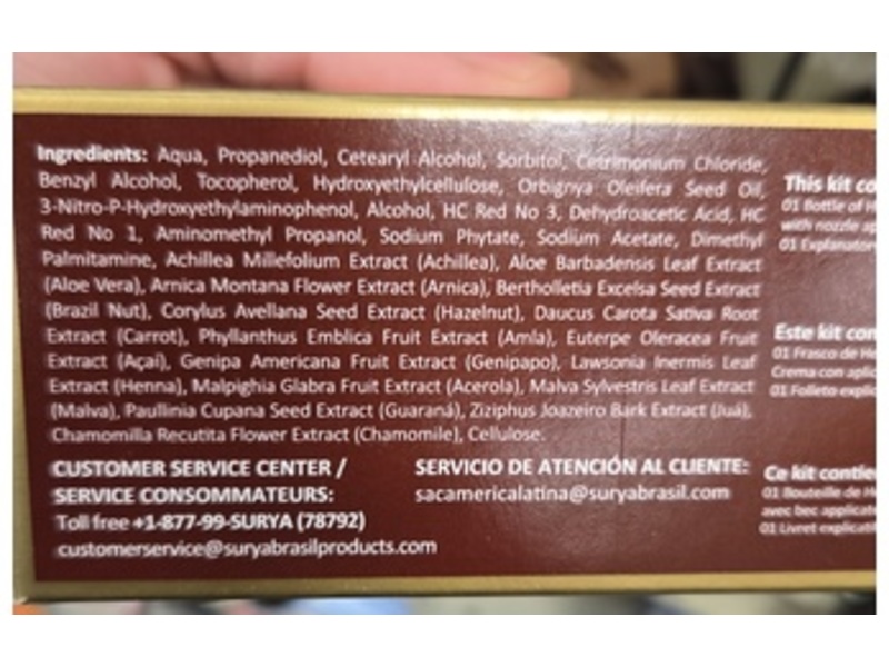 Surya Brasil Henna Cream Semi-Permanent Hair Dye, Red, 2.37 fl oz/70 mL