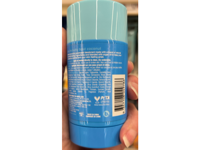 B.Fresh Nutty Bout Coconut Deodorant, Coconut Vanilla, 2.64 oz/75 g