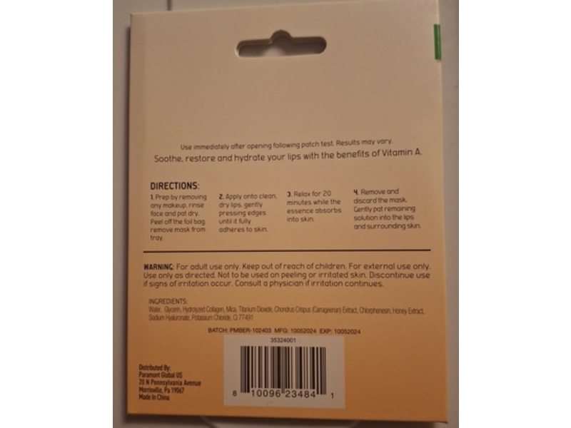 Yumzee Care Hydrate + Boost Vitamin A Lip Mask, 0.35 oz/10 g, 1 Count