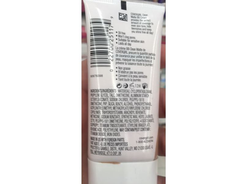 CoverGirl Clean Matte BB Cream, 510 Fair, 1 fl oz/30 mL