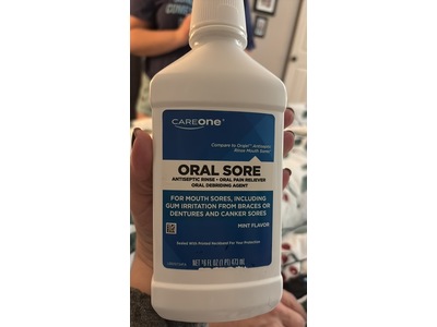 CareOne Oral Sore Antiseptic Rinse, Mint Flavor, 16 fl oz/473 mL