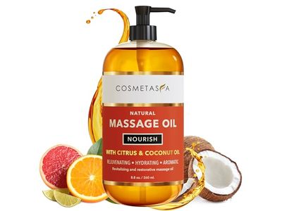 Cosmetasa Natural Massage Oil, Citrus & Coconut Oil, 8.8 oz/260 mL