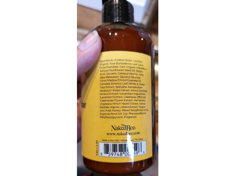 The Naked Bee Moisturizing Hand & Body Lotion, Citron & Honey, 8 fl oz/237 mL
