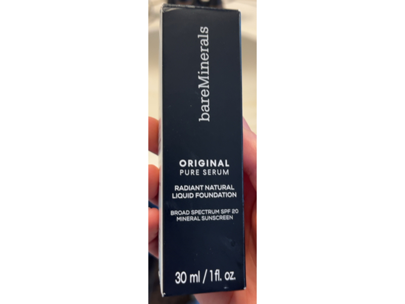 bareMinerals Original Pure Serum Radiant Natural Liquid Foundation, SPF 20, Light Neutral 2.5, 1 fl oz/30 mL