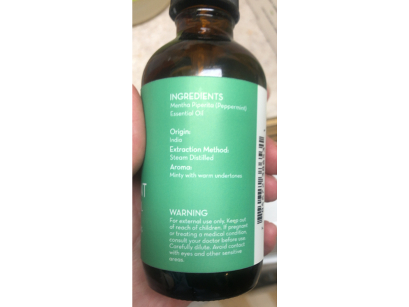 Pure Body Naturals Cooling & Energizing Essential Oil, Peppermint, 4 fl oz/120 mL