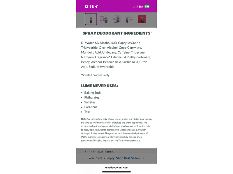 Lume Whole Body Deodorant, Lavender Sage, 3.6 oz/102 g