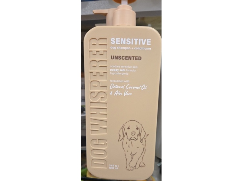 Sensitive Dog Shampoo + Conditioner, Unscented, 3.4 fl oz/1000 mL