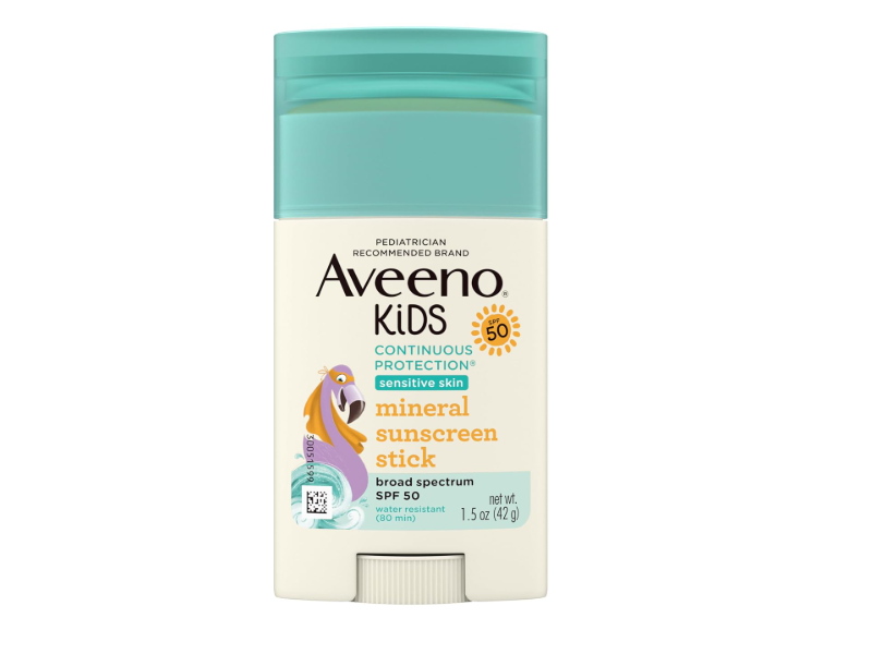 Aveeno Kids Continuous Protection Sensitive Skin Mineral Sunscreen Stick, SPF 50, 1.5 oz/ 42 g