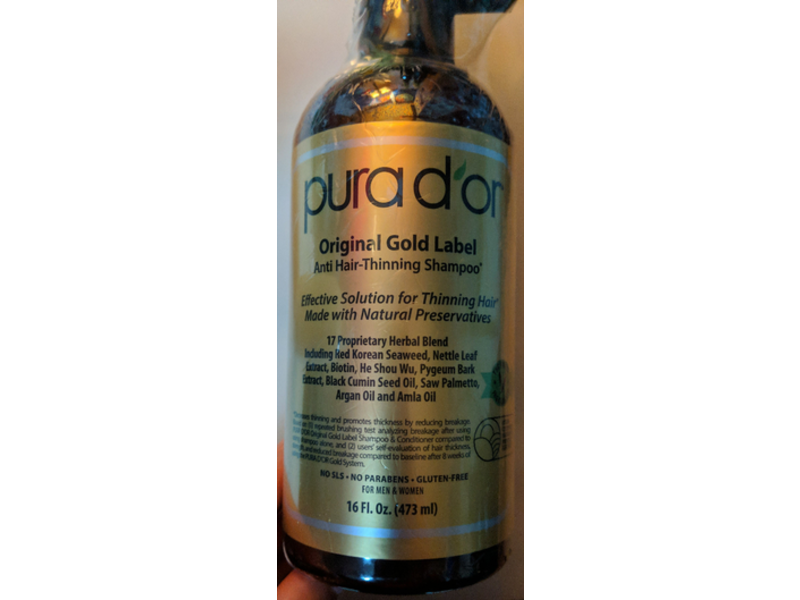 Purad'or Anti Hair-Thinning Shampoo, Original Gold Label, 16 fl oz/473 mL
