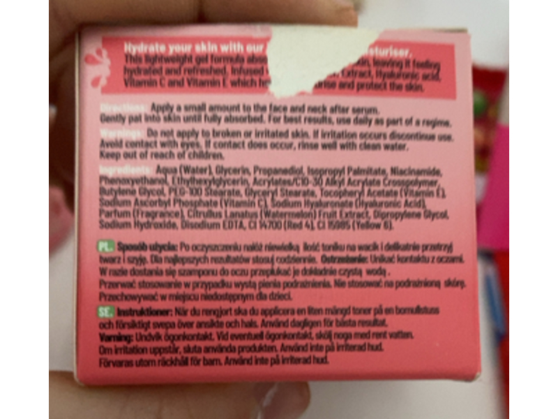 XBC So Fresh Watermelon Crush Gel Moisturizer, Hydrating ,