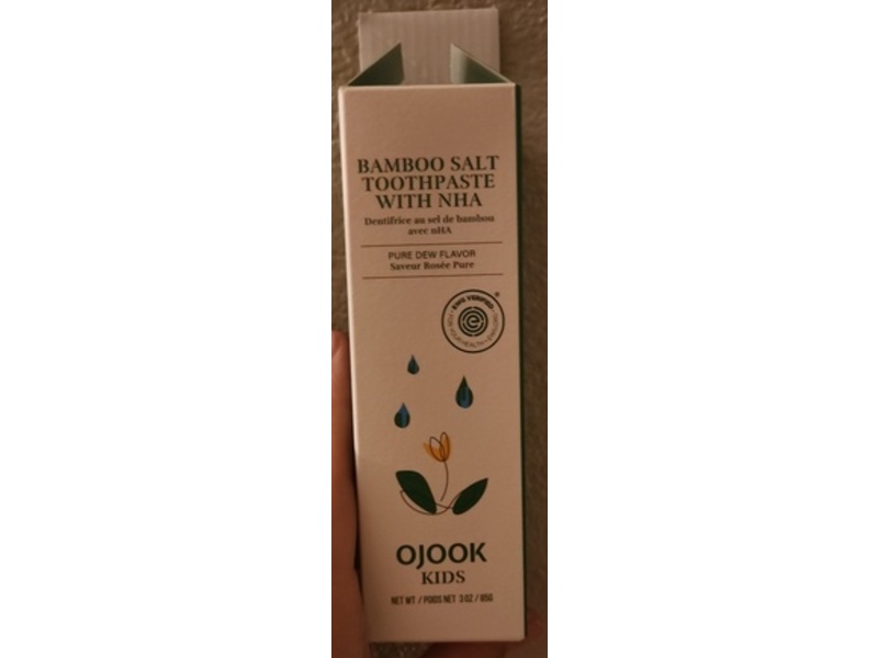 Ojook Kids Bamboo Salt Toothpaste, Pure Dewy Flavor, 3 oz/85 g