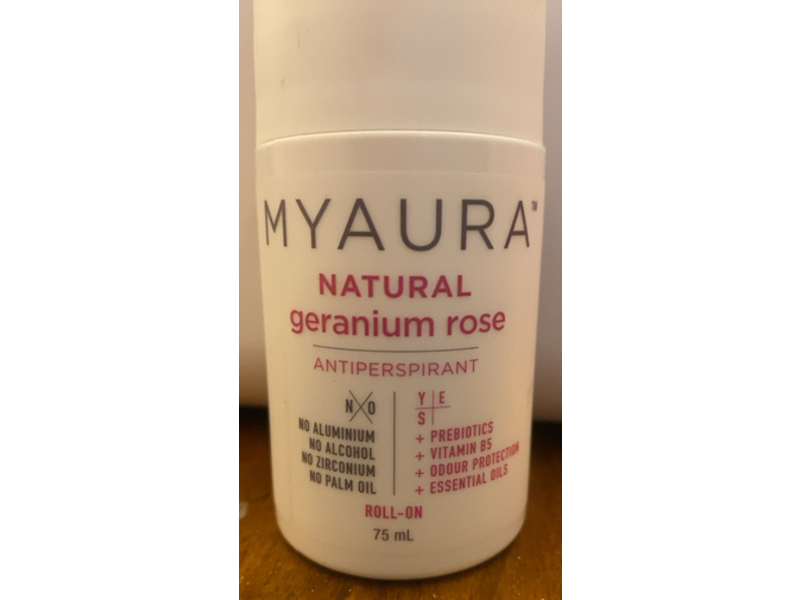 Myaura Antiperspirant Roll-On, Geranium Rose, 75 mL